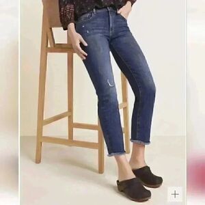 DL1961 Mara Ankle High Rise Instasculpt Straight Distressed Jeans Size 30